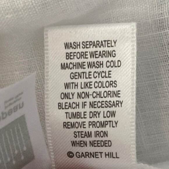 Garnet Hill Women European Flax Linen Tunic Top Size XL Quiet Luxury Coastal - Picture 8 of 10